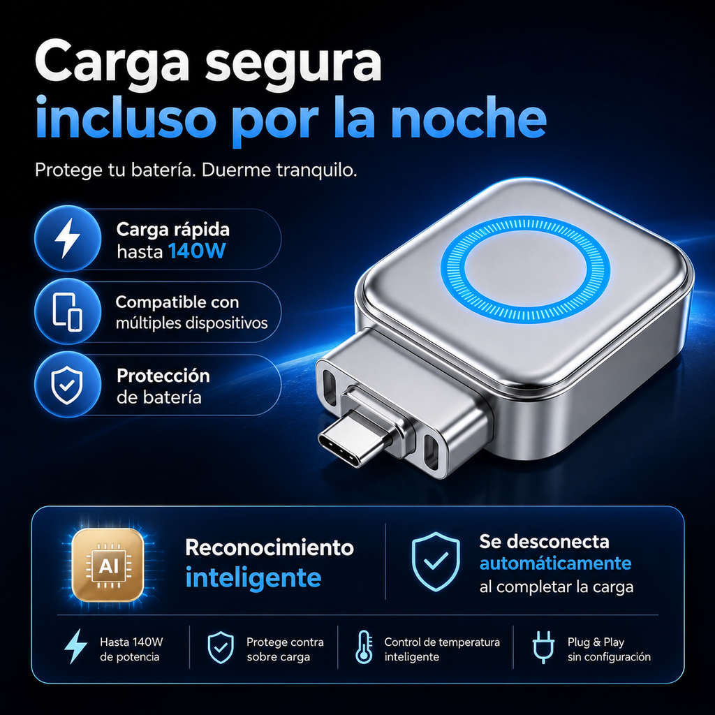 Adaptador De Carga Rápida USB-C Inteligente