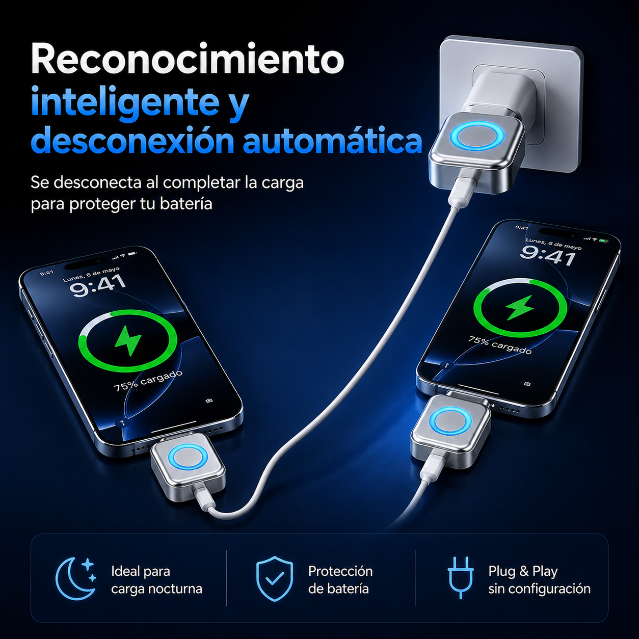 Adaptador De Carga Rápida USB-C Inteligente