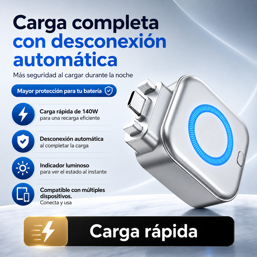 Adaptador De Carga Rápida USB-C Inteligente